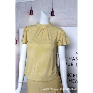 Yellow Blouse With Round Neck For Ladies